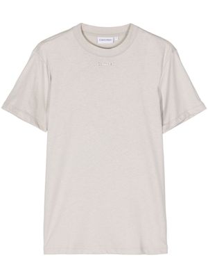 Calvin Klein logo-embossed cotton T-shirt - Grey