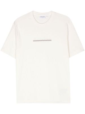 Calvin Klein logo-embossed T-shirt - Neutrals