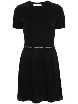 Calvin Klein logo-embroidered mini dress - Black