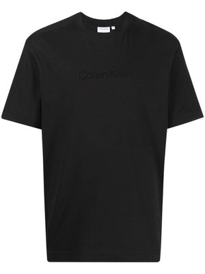 Calvin Klein logo-embroidered short-sleeve T-shirt - Black