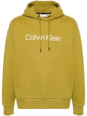 Calvin Klein logo-lettering cotton hoodie - Green