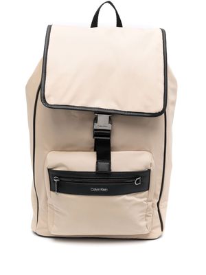 Calvin Klein logo-lettering recycled backpack - Neutrals
