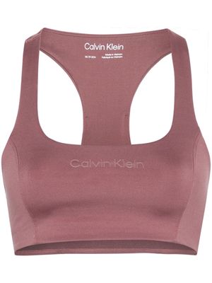 Calvin Klein logo-lettering sports bra - Pink