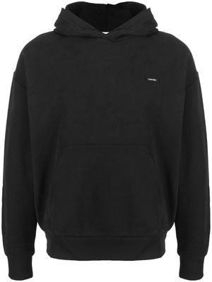 Calvin Klein logo-patch cotton hoodie - Black