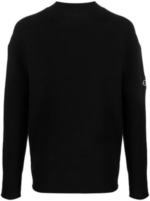 Calvin Klein logo-patch cotton jumper - Black