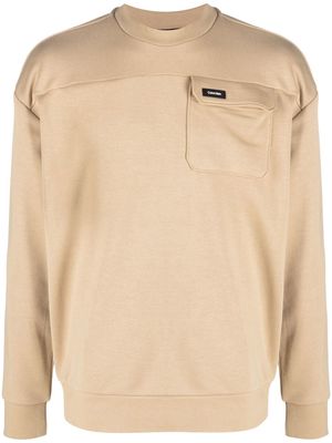 Calvin Klein logo-patch detail sweatshirt - Neutrals