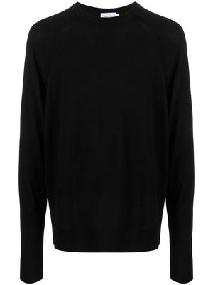 Calvin Klein logo-patch fine-knit jumper - Black