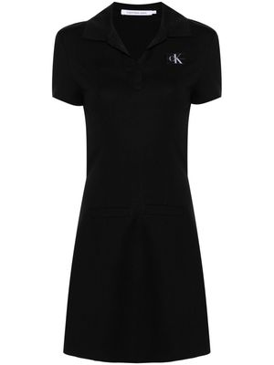 Calvin Klein logo-patch jersey minidress - Black