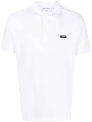 Calvin Klein logo-patch polo - White