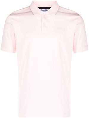Calvin Klein logo-patch short-sleeved polo shirt - Pink