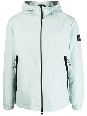 Calvin Klein logo-patch sleeve hooded jacket - Green