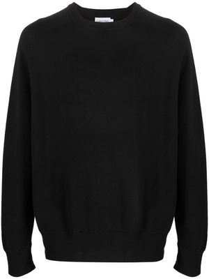 Calvin Klein logo-patch sleeve knit jumper - Black