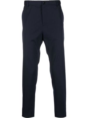 Calvin Klein logo-patch straight leg trousers - Blue