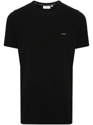 Calvin Klein logo-patch stretch-cotton T-shirt - Black