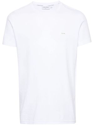 Calvin Klein logo-patch stretch-cotton T-shirt - White