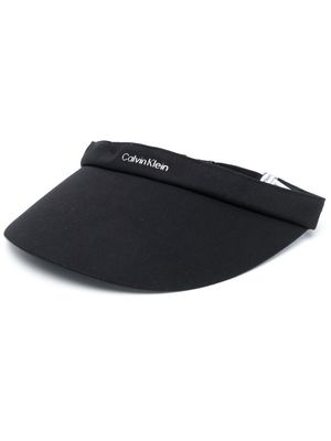 Calvin Klein logo-plaque cotton visor - Black
