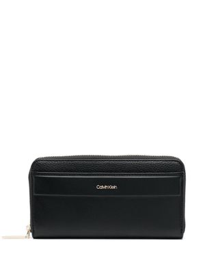 Calvin Klein logo-plaque faux-leather wallet - Black