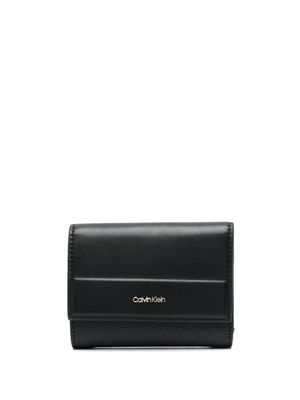 Calvin Klein logo-plaque foldover top wallet - Black