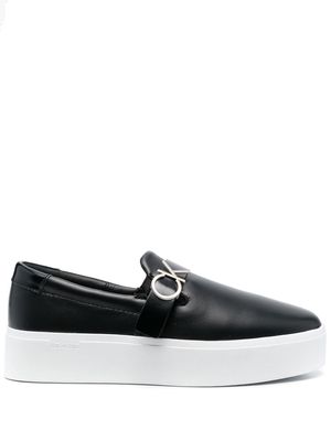 Calvin Klein logo-plaque slip-on sneakers - Black