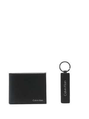 Calvin Klein logo-print bi-fold wallet and keyring - Black