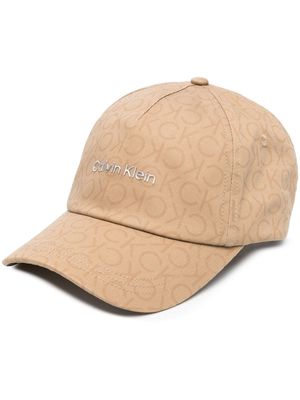 Calvin Klein logo-print cotton cap - Brown