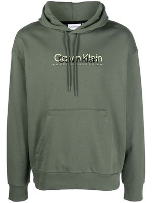 Calvin Klein logo-print cotton hoodie - Green
