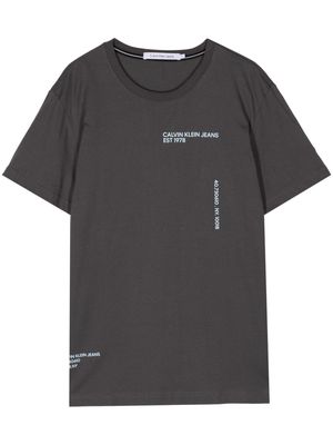 Calvin Klein logo-print cotton T-shirt - Grey