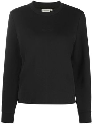 Calvin Klein logo-print crew neck sweatshirt - Black
