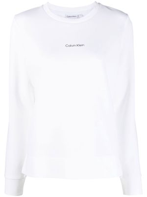 Calvin Klein logo-print crew-neck sweatshirt - White