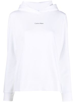 Calvin Klein logo-print detail hoodie - White