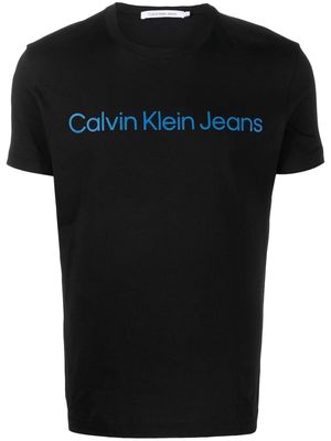Calvin Klein logo-print detail T-shirt - Black