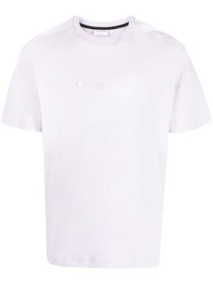 Calvin Klein logo-print detail T-shirt - Purple