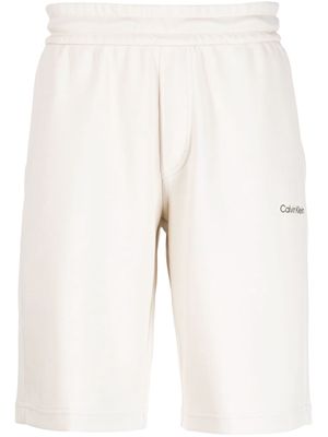 Calvin Klein logo-print elasticated-waist shorts - Neutrals