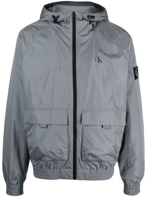 Calvin Klein logo-print hooded jacket - Grey