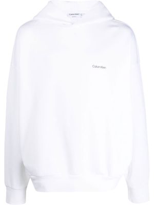 CALVIN KLEIN logo-print hoodie - White
