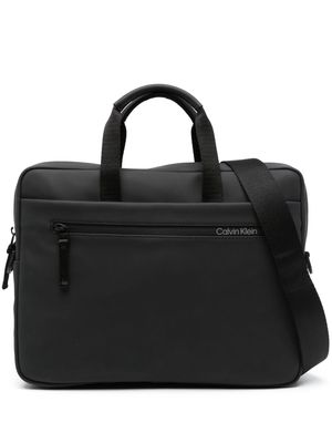 Calvin Klein logo-print laptop zipped bag - Black