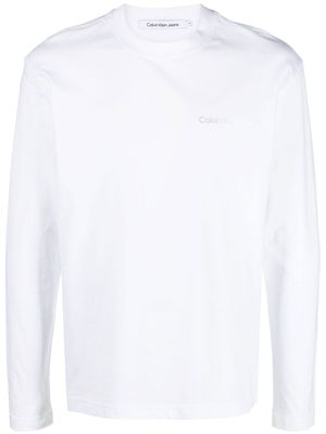 Calvin Klein logo-print long-sleeve T-shirt - White