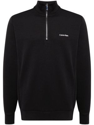 Calvin Klein logo-print quarter-zip sweatshirt - Black