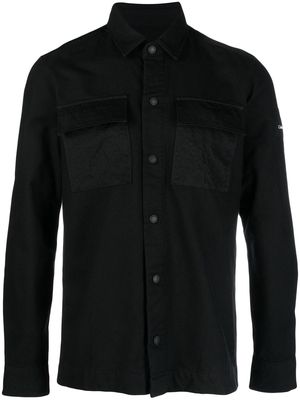Calvin Klein logo-print shirt jacket - Black