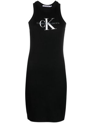 Calvin Klein logo print sleeveless dress - Black