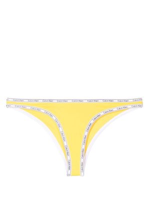 Calvin Klein logo-print strap bikini bottoms - Yellow