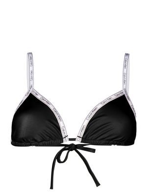 Calvin Klein logo-print strap bikini top - Black