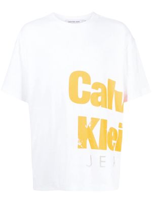 Calvin Klein logo-print stretch-cotton T-shirt - White
