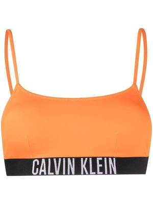 Calvin Klein logo-print underband bikini top - Orange