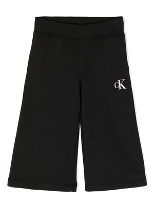 Calvin Klein logo-print wide-leg trousers - Black