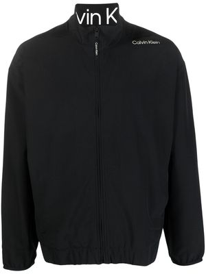 Calvin Klein logo-print zip-up jacket - Black