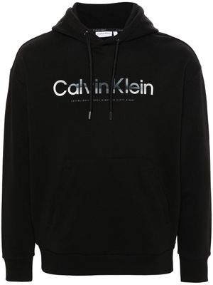 Calvin Klein logo-printed cotton hoodie - Black