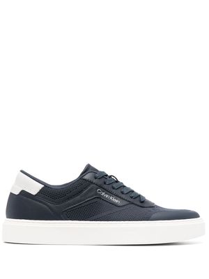 Calvin Klein logo-stamp leather sneakers - Blue
