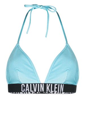 Calvin Klein logo-underband halterneck bikini top - Blue