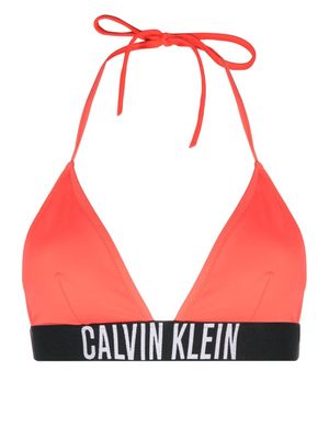 Calvin Klein logo-underband halterneck bikini top - Red